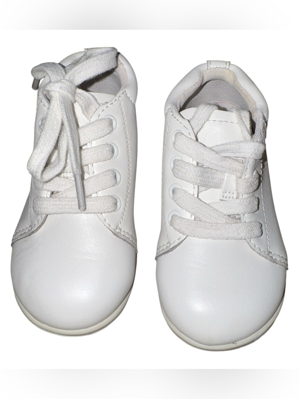 Stride Rite White Baby Lace-Up Walkers 5.5 m booties